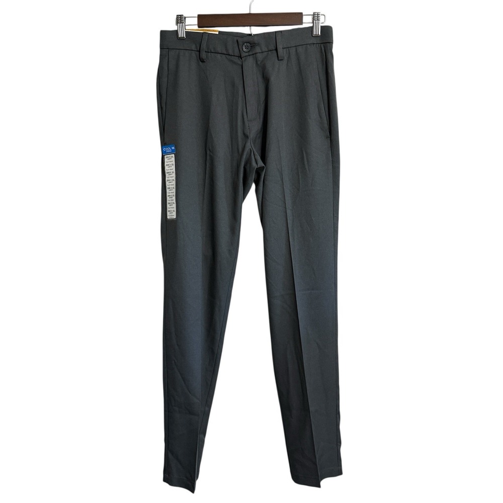NWT Haggar Cool 18 Pro pants‎ men's 29x32 gray slim fit flat front no iron flex